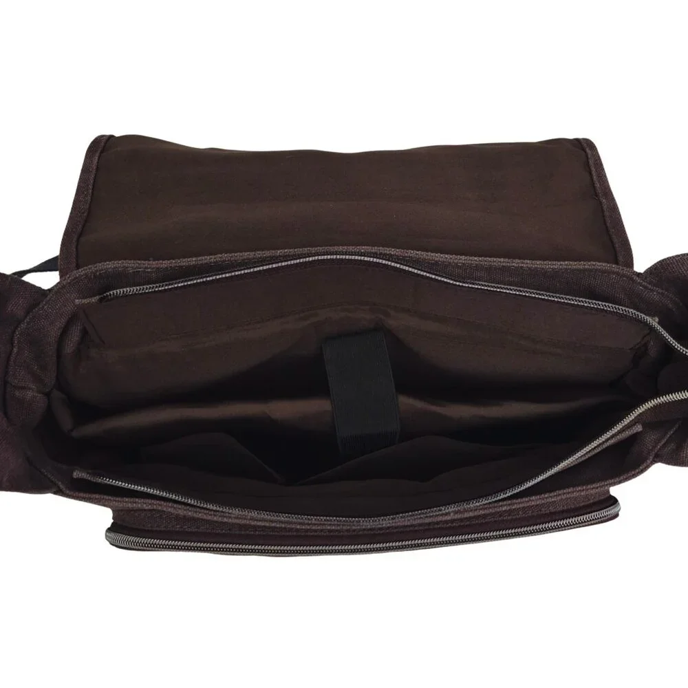 Messenger Bag for Men Women 13-14 Inch Laptop Water Resistant Shoulder Bag Brown